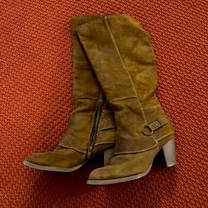 Suede Western Style Boots with 3 inch heels